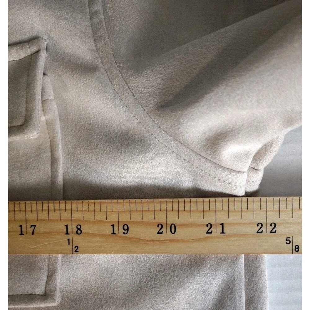 Ike Behar New York Men's M Faux Suede Jacket Cream Stone Water Repellent Shacket